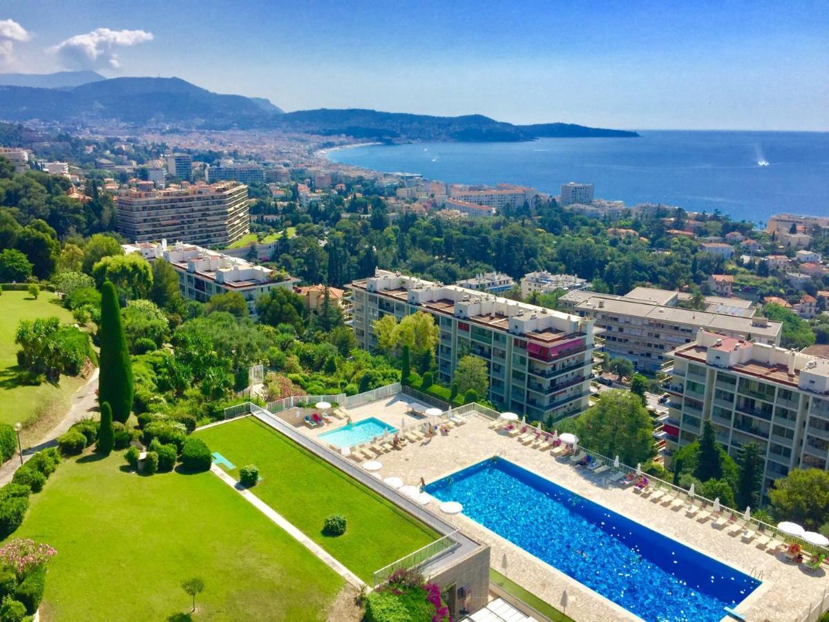 Appartement 2 Pieces Vue Mer A Nice Fabron Les Constellations Piscine 10Mn Promenade Des Anglais Exterior photo